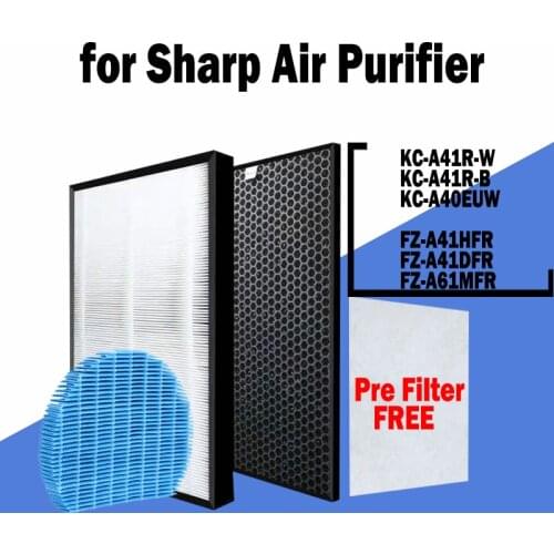 HEPA Activated Carbon Filter FZ-A41HFR FZ-A41DFR and FZ-A61MFR Humidifier Filter for Sharp KC-A41R-W KC-A41R-B KC-A40EUW