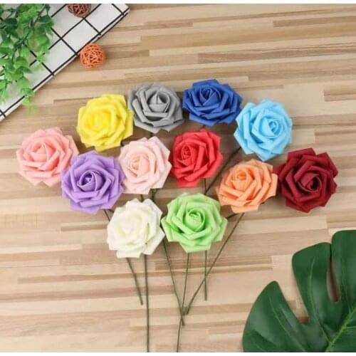 Rose Fake Flowers Foam Flower Head Flower Real Touch Material Artificial Flower Wedding Bouquet Party Supplies 18 Designs SN1527