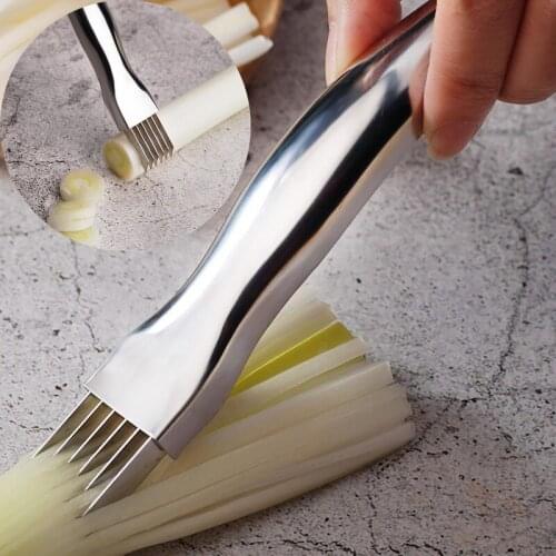 Stainless Steel Chopped Green Onion Artifact Cutting Vegetable Onion Tomato Knife Kitchen Cutter Kooking Tools Cut Green Onion