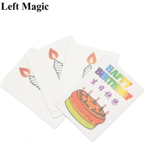 5 Sets/ Lot Happy Birthday Card Group Prediction Magic Trick Magic Cards Kids Magic Gift For Children Wholesale C2084