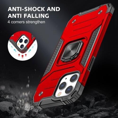 Magnetic Metal Finger Ring Holder Phone Case For OPPO Reno4 Lite Realme5 6 C11 15 A5 31 9 5S 7 52 92 F17 Armor Phone Cover Coque