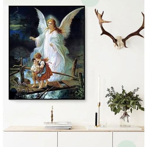 5D DIY Diamond Painting Angel and Two Baby Full Drill Rhinestone Embroidery Pictures Cross Stitch of Beads Kit Mosaic Home Decor