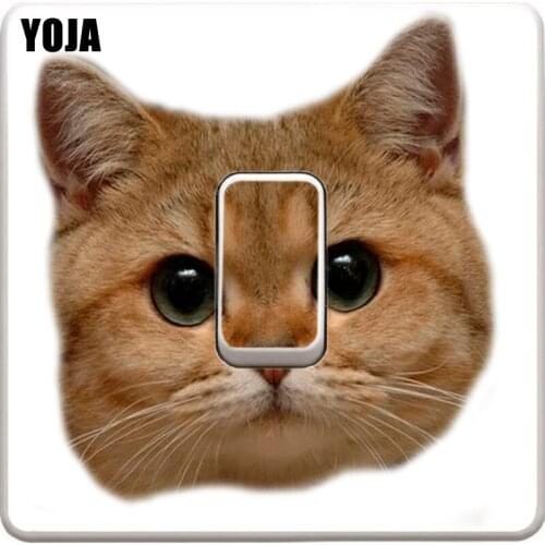 YOJA Cartoon Cute Cat Head Bedroom Light Switch Sticker PVC Wall Decal Decor 8SS0118