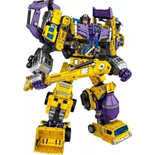 NBK Devastator 6IN1 Sets Yellow Bulldozer Scrapper Gravity Hook Builder GT KO Transformation Figure Toy