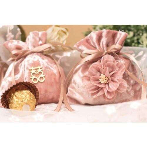 New Arrive Creative Velvet Cloth Gift Bag Packaging Boxes Baby Shower Bags Chocolate Event Party Supplies 10pcs/lot