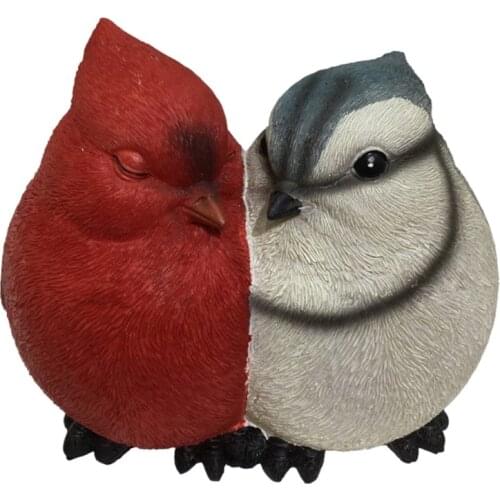 Realistic Romantic Love Bird Couple Statue 2 Piece Set Resin Animal Model Figurine Ornament Christmas Wedding Gifts