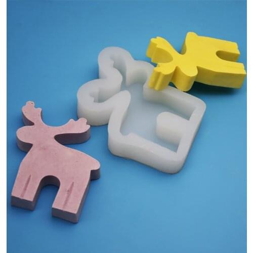 Christmas Elk Decorations Epoxy Resin Mold Ornaments Casting Silicone Mould DIY Crafts Plaster Candle Soap Making Tool