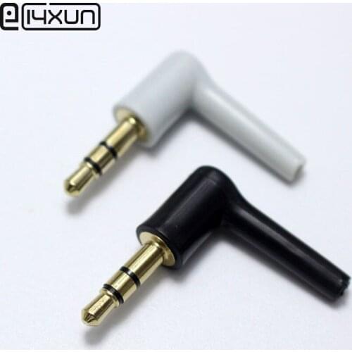 10pcs 3.5mm Double channel 3 Pole headset plug right angle welding nickel plated audio plugs DIY repair headphone connector