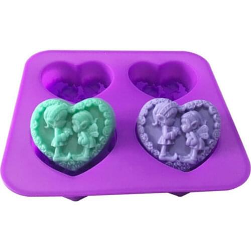 4Cavity Angel Silicone Soap Mold DIY Handmade Craft 3d Soap Molds Silicone Mold For Soap Making