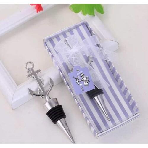 Nautical Themed anchor wine bottle stopper Party Souvenir Wedding Favor Gift and Giveaways For Guest LX7650