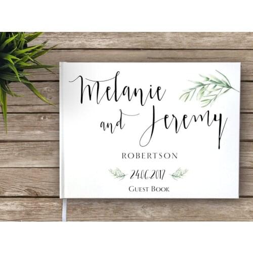 Floral Boho Wedding Guest Book, Rustic Wedding, Garden Wedding Guestbook, Custom Guest Book, Wedding Journal