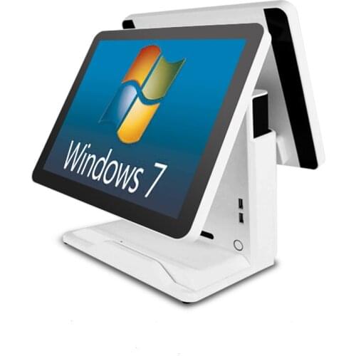 High Quality Commercial POS system 15 inch white POS terminal for restaurants dual screen POS machine