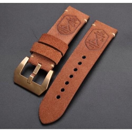 Suede Leather Watchand Suitable For Bronze Watch Bracelet Brown Men 20 22 24 26MM Soft Bracelet For pam