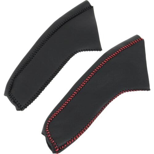 Car Hand-stitched Handbrake Sleeve Leather Protective Cover Case Black Red For Nissan Qashqai For Toyota For Honda For Nissan