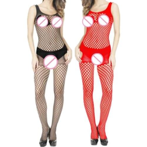 Lenceria Mujer Women Sleepwear Lady Lingerie Open Crotch Jumpsuits Hot Body Stocking Teddies Solid Bodysuit Fishnet Underwear