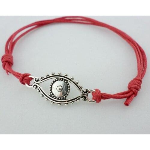 5pcs Fashion Eye Lucky Adjustable Charm Bracelet For Women Red Cord Braided Bracelets Bangles Men Jewelry