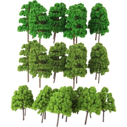 65Pcs Miniature Green Tree Models HO Scale 1/150 for Train Railroad Park Architeture Scenery Building Toy Se't