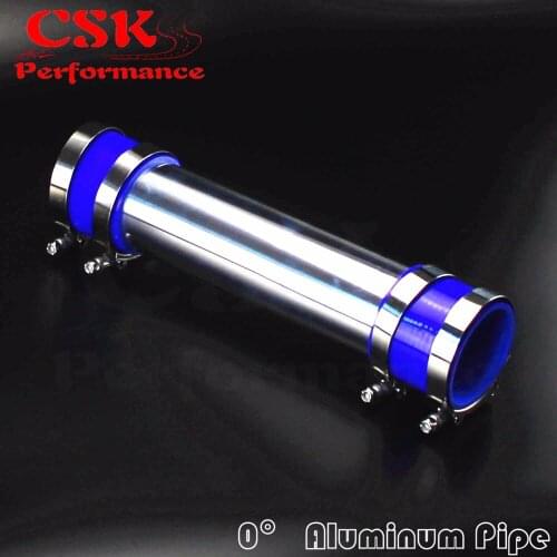 Aluminum Intercooler Turbo Piping pipe 76mm 3.0" L=300mm+Silicone hose w/ T-clamps Black / Blue/ Red