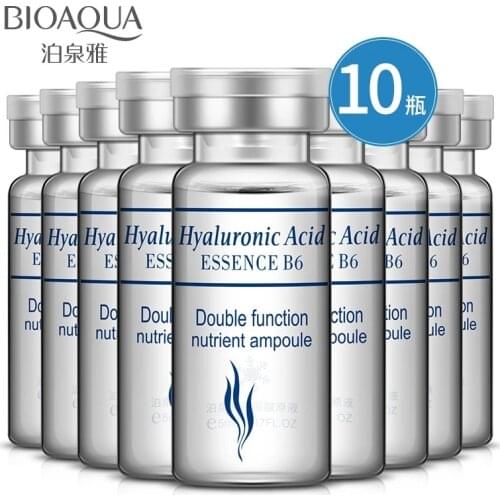 BIOAQUA 10PCS/Set Hyaluronic Acid Serum Moisturizing Vitamins E Facial Moisturizing Anti Wrinkle Aging Collagen Day Cr