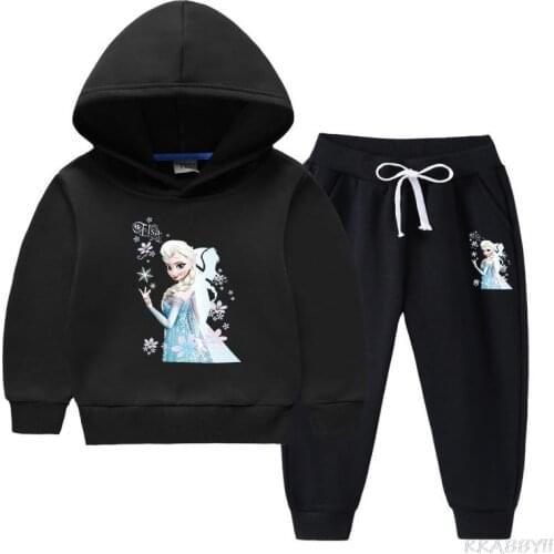 Autumn/Winter childrens clothing Boys and girls printed sweatshirts + pants fashion childrens hoodie set