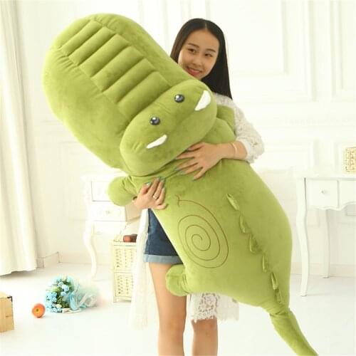 Fancytrader Jumbo Animal Crocodile Plush Toy Big Stuffed Soft Cartoon Alligator Pillow Children Play Doll 4 Sizes 3 Colors
