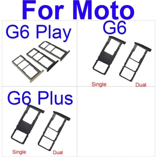 Single/Dual Sim Card Tray Socket For Motorola Moto G6 Plus G6+ XT1926 G6 Play Micro SD Sim Card Slot Adapter Replacment Parts