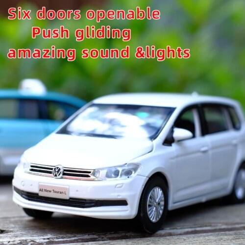 Toy Car 1:32 Scale Touran L Multi purpose Metal Alloy Diecast Car Model Miniature Model With Sound Light Model For Children Car