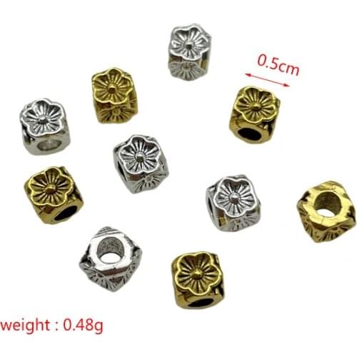 JunKang perforated cube flower peach heart spacer beads DIY jewelry crafts connector gasket making bracelet accessories