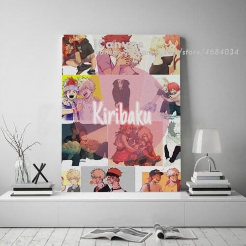 Kiribaku Bakugo Kirishima My Hero Academia BNHA Canvas Home Decor Prints Living Room Bedroom Painting Wall Art Decoration Poster