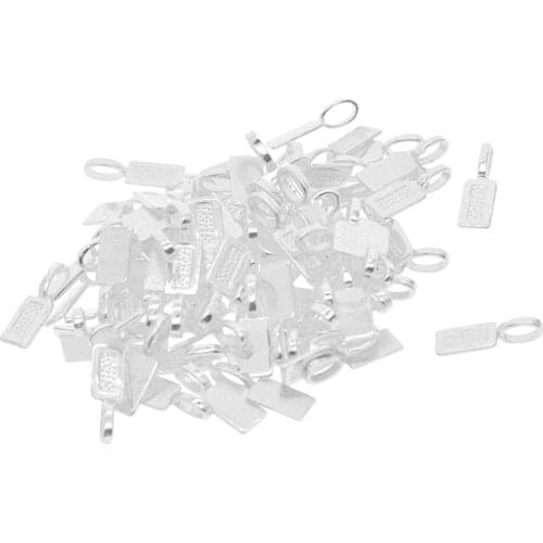 50Pcs Blank Rectangle Bezel DIY Jewelry Making Glue On Earring Bails for Fitting Glass Cabochon Tiles Pendants 21 x 7 x 6 mm