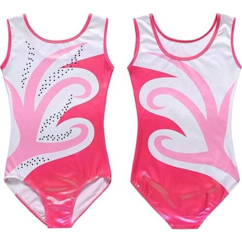 2020 New Kids Girls Ballet Gymnastics Dance Jumpsuit Sparkle Patchwork Sleeveless Ballet Practice Leotards Sportswear Bodysuit