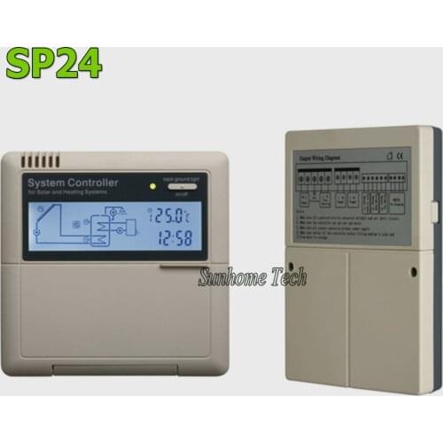 Solar Water Heater controller SP24,110/220V,LCD display,3 sensors input,2 relays and 1 auxiliary heating outputs