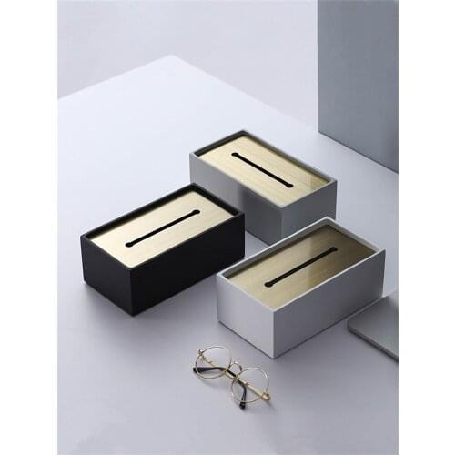 Resin & Stainless Steel Tissue Box Rectangle Organizer Paper Holder Removable Waterproof Function Livingroom Useful New Arrival