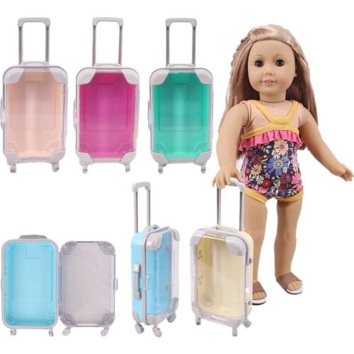 Doll Mini Suitcase For 18 Inch American & 43Cm Baby New Born Doll For Our Generation Doll Daily Life