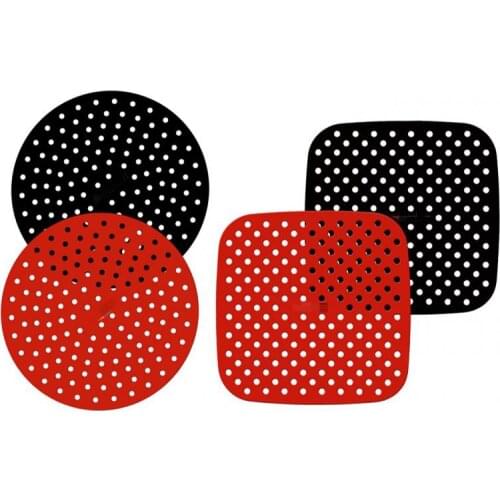 Square Round Air Fryer Pad Silicone Air Fryer Lined Prevent Sticking Reusable Food Grade Non-slip Mat Kitchen Accessories