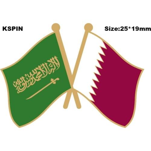 Saudi Arabia & Qatar Friendship Flag Lapel Pin Friendship Flag Badge Flag pin