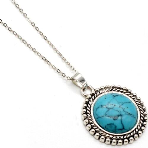 Hot! Circular Suspension Necklace Natural Stone Pendant For Women Fashion Jewerly Making Woman Gift
