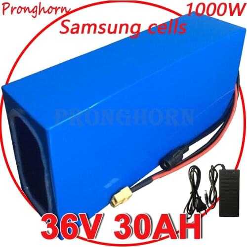Free Duty 36V 10Ah 12Ah 13Ah 15Ah 16Ah 18Ah 20AH 25Ah 30Ah Electric Bike Lithium Battery use Samsung cell for 500W 1000W+Charger