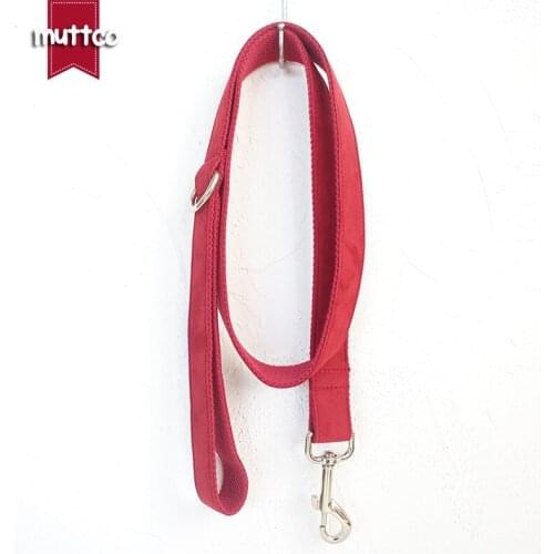 MUTTCO retailing self-design high quality dog leash THE GIRL red poly satin and nylon 5sizes red dog collars and leashes UDL028