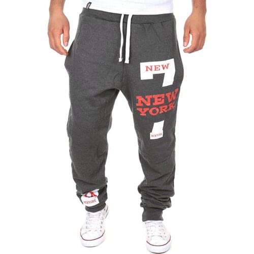 Men Casual Pants Jogger Number 7 Printed Letter Drawstring Sweatpants Trousers Pants Mens Clothing 2021