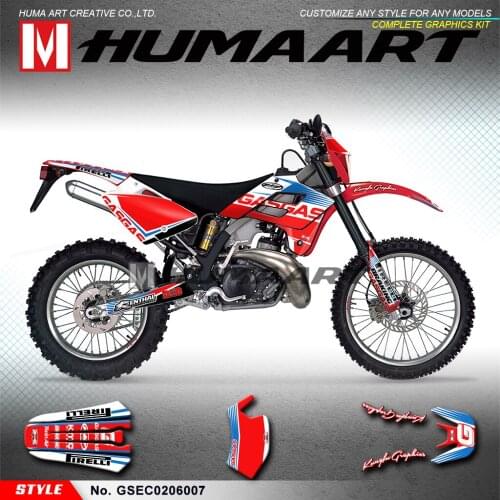 HUMAART Motorcycle Graphics Enduro Stickers Vinyl Wrap Kit for Gas Gas EC125 EC200 EC250 EC300 2002 2003 2004 2005 2006