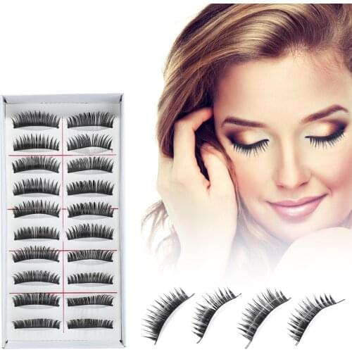 3D Natural False Eyelashes Man-made Fibers Mink 10 Pairs Lashes Soft Eyelash Extension Makeup Kit Cilios 2021 Makeup Accessories