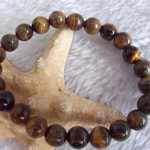 New free shipping 8mm Charming South African Roar Tiger Eye stone Round Beads Bracelet 7.5'inch BV270