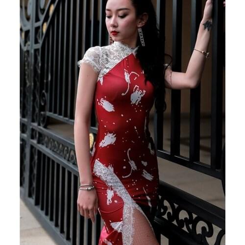 Latin salsa dresses samba dance dress latin dance clothes rumba dance costumes red tango dress cheongsam tango clothes