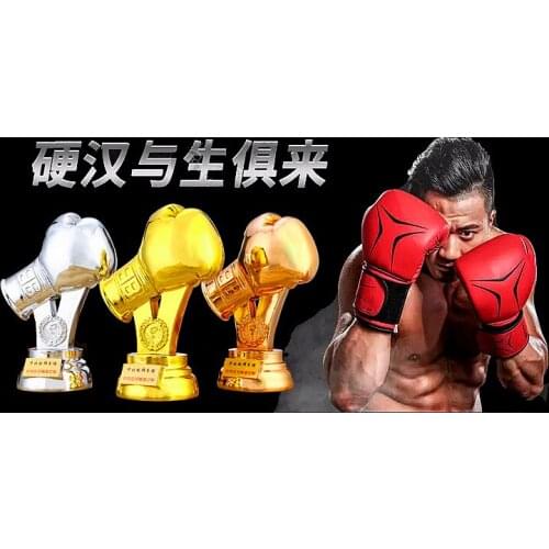 World Cup resin gold-plated fighting trophy model sports wrestling wrestling match trophy boxing match glove award