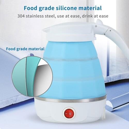 Portable Foldable Silicone Electric Kettle Travel Camping Safe Healthy Mini Boiling Hot Water Heating Boiler Tea Pot