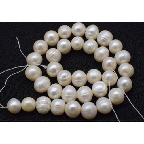 Freshwater pearl white 10-11mm near round 15"FPPJ wholesale beads nature loose beads for DIY jewelry