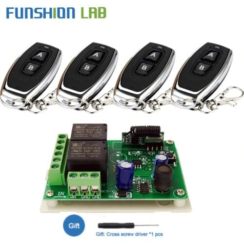 FIDC 5-30V 2CH Switch With Remote Control Relay Module Universal 24V 2 delay 433MHz Remote control Switch Relay Receiver