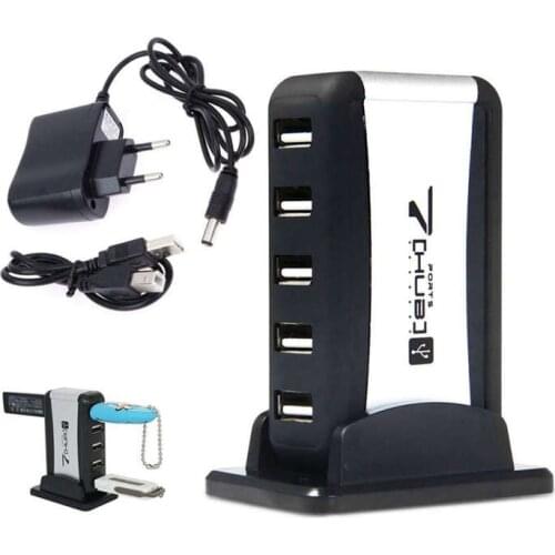 Eu Plug External Hub 7 Usb 2.0 Ports With Multi-Socket Power Supply Slot For Notebook Pc Mac #8