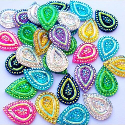 TEARDROP shape Mix color 13x18mm Flatback Sew on Rhinestones Gems Stones Strass For Wedding Costumes Dress Decoration Prom Gowns